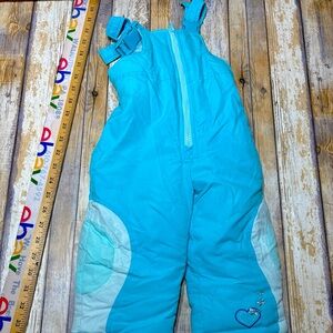 London Fog Infant 18 Month Blue Snow Bibs Ski Pants W Silver Butterflies